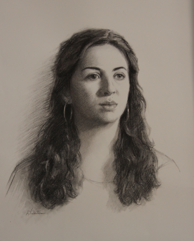 Charcoal Drawing from live sitting at The Sarum Studio by Annabelle Valentine