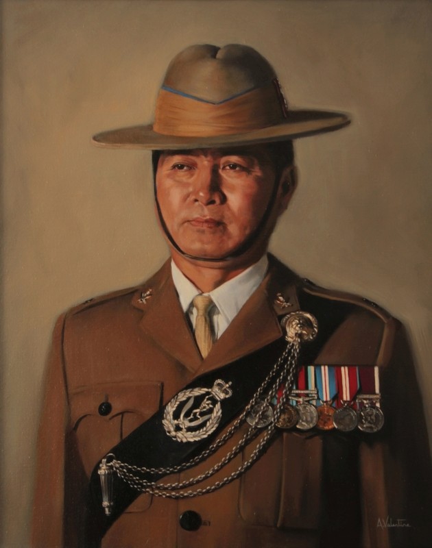 Military Portrait in Oils for the Queen's Gurkha Signals 2016 by Annabelle Valentine